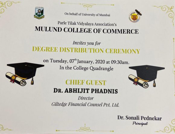 Mulund College of Commerce Degree Distribution Ceremony 7th January