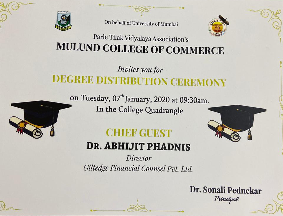 Mulund College of Commerce Degree Distribution Ceremony- 7th January 2020