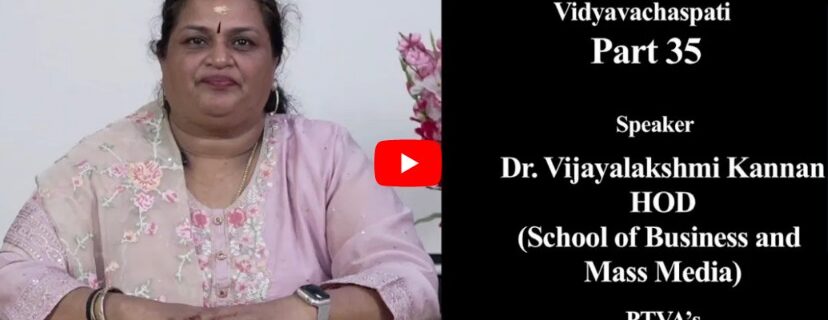 Dr.Vijayalakshmi Kannan,Faculty at MCC speak on Mapping of Customer Experence in Vidyvachspati prt35